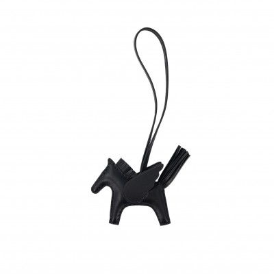 HERMÈS RODEO PEGASE PM PEGASUS PENDANT NOIR BLACK AGNEAU 