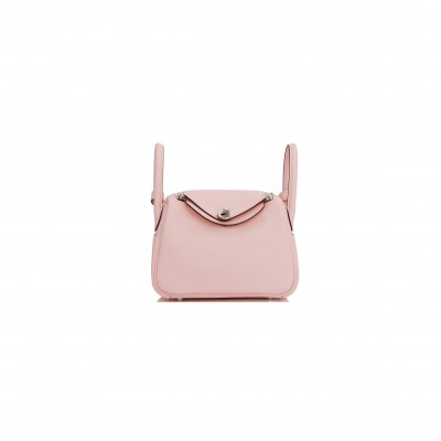 HERMES MINI LINDY ROSE SAKURA SWIFT PALLADIUM HARDWARE (19*12.5*9)