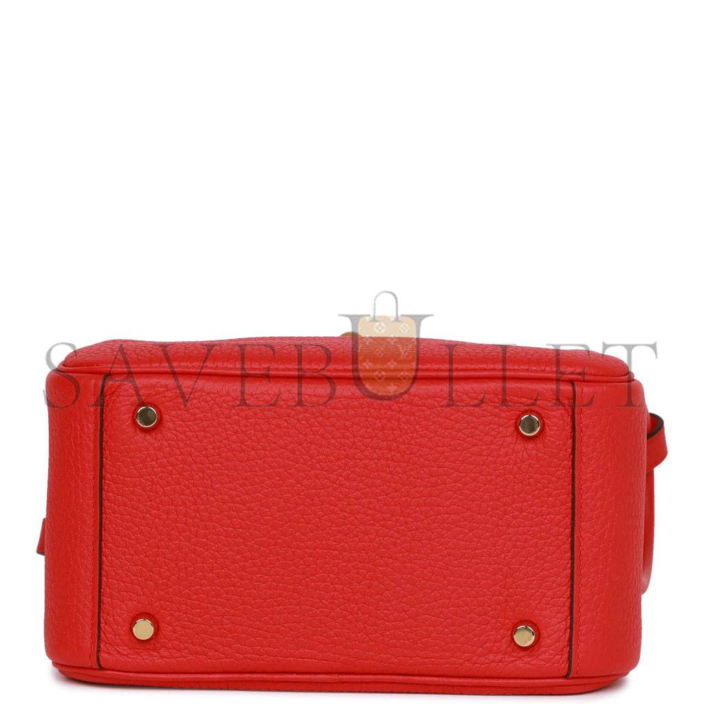 HERMES MINI LINDY ROUGE DE COEUR CLEMENCE GOLD HARDWARE (19*12.5*9) HERMES MINI LINDY ROUGE DE COEUR CLEMENCE GOLD HARDWARE (19*12.5*9)