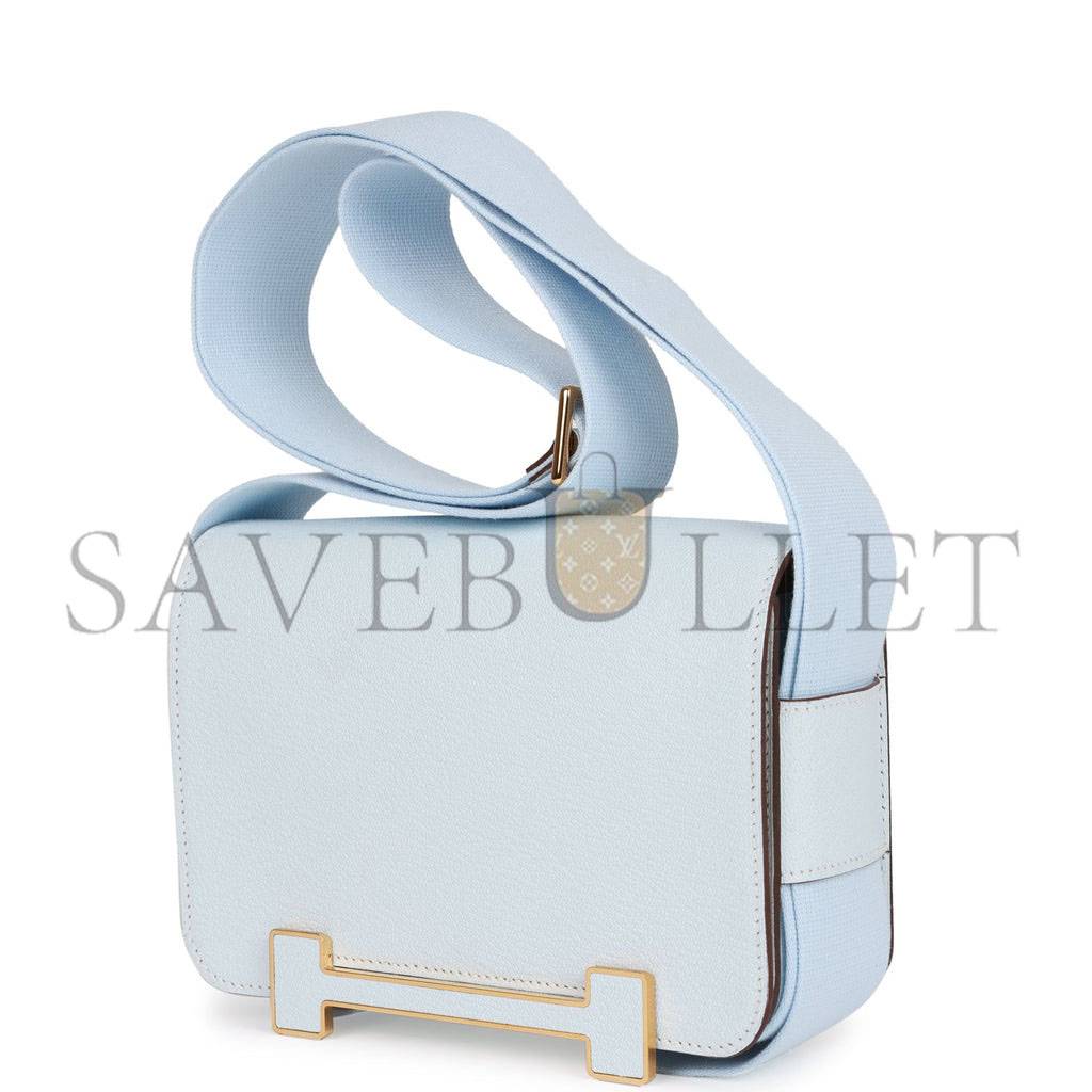 HERMES GETA BLEU BRUME VERSO CHEVRE GOLD HARDWARE (20.3*14*6.4cm) HERMES GETA BLEU BRUME VERSO CHEVRE GOLD HARDWARE (20.3*14*6.4cm)