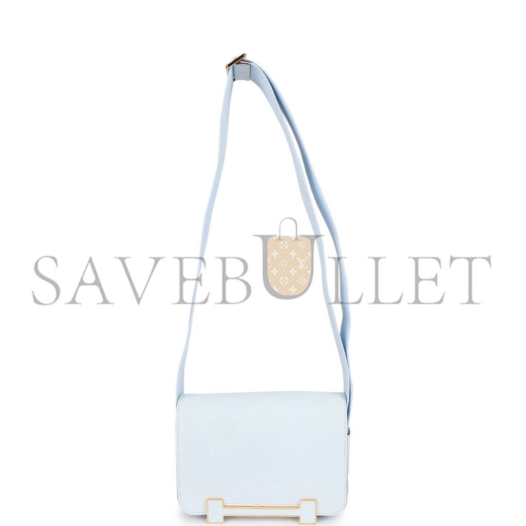 HERMES GETA BLEU BRUME VERSO CHEVRE GOLD HARDWARE (20.3*14*6.4cm) HERMES GETA BLEU BRUME VERSO CHEVRE GOLD HARDWARE (20.3*14*6.4cm)