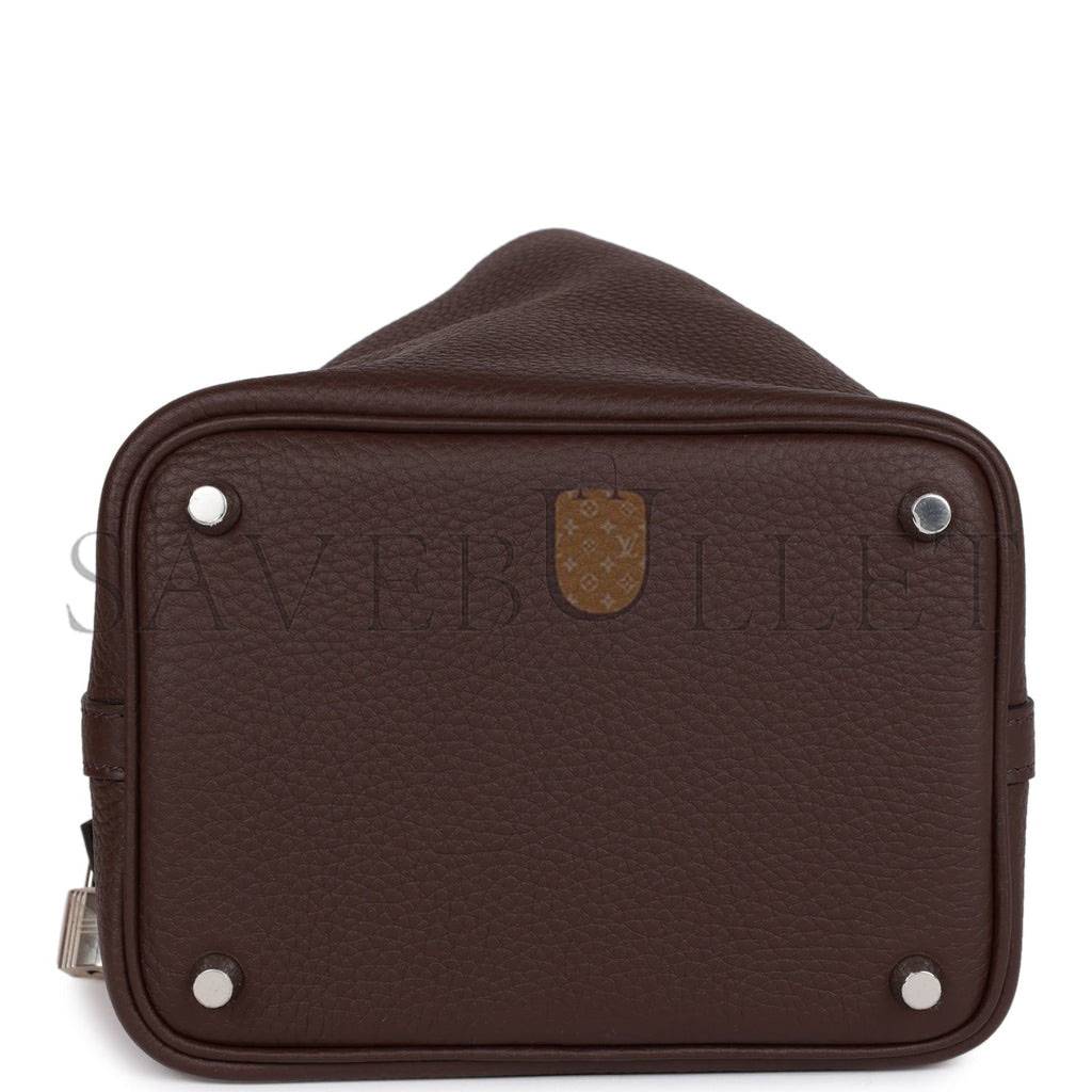 HERMES ECLAT PICOTIN LOCK 18 ROUGE SELLIER CLEMENCE PALLADIUM HARDWARE (22cm) HERMES ECLAT PICOTIN LOCK 18 ROUGE SELLIER CLEMENCE PALLADIUM HARDWARE (22cm)