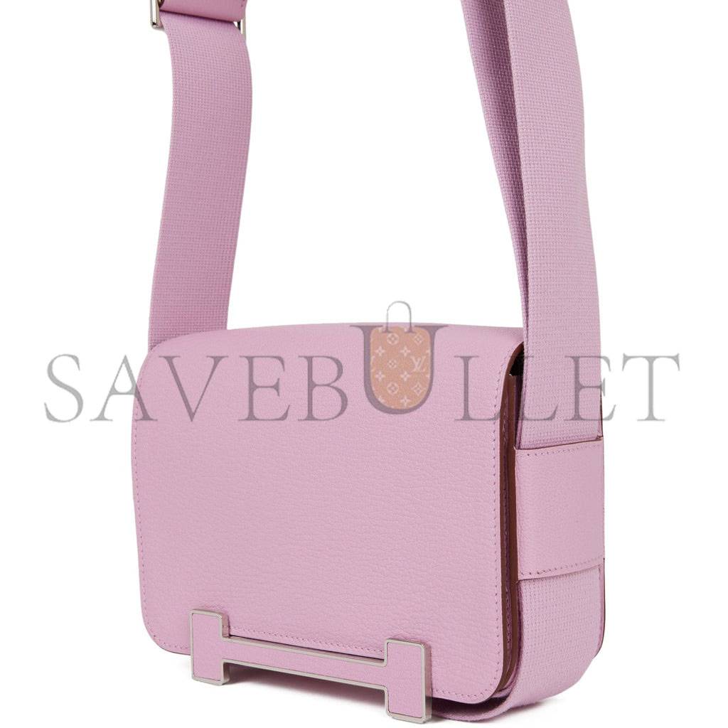 HERMES GETA MAUVE SYLVESTRE CHEVRE PALLADIUM HARDWARE (20.3*14*6.4cm) HERMES GETA MAUVE SYLVESTRE CHEVRE PALLADIUM HARDWARE (20.3*14*6.4cm)