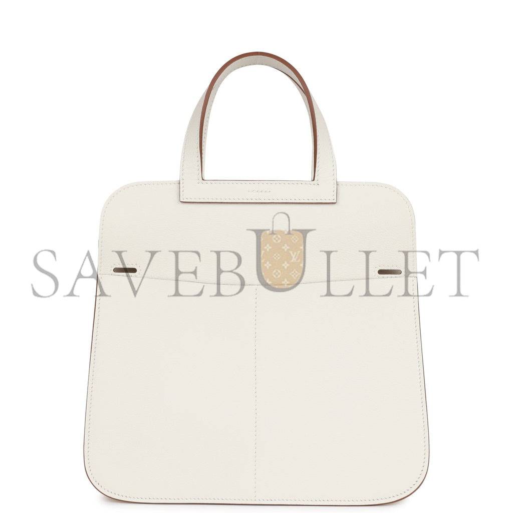 HERMES HALZAN 25 WHITE EVERCOLOR GOLD HARDWARE (25cm) HERMES HALZAN 25 WHITE EVERCOLOR GOLD HARDWARE (25cm)
