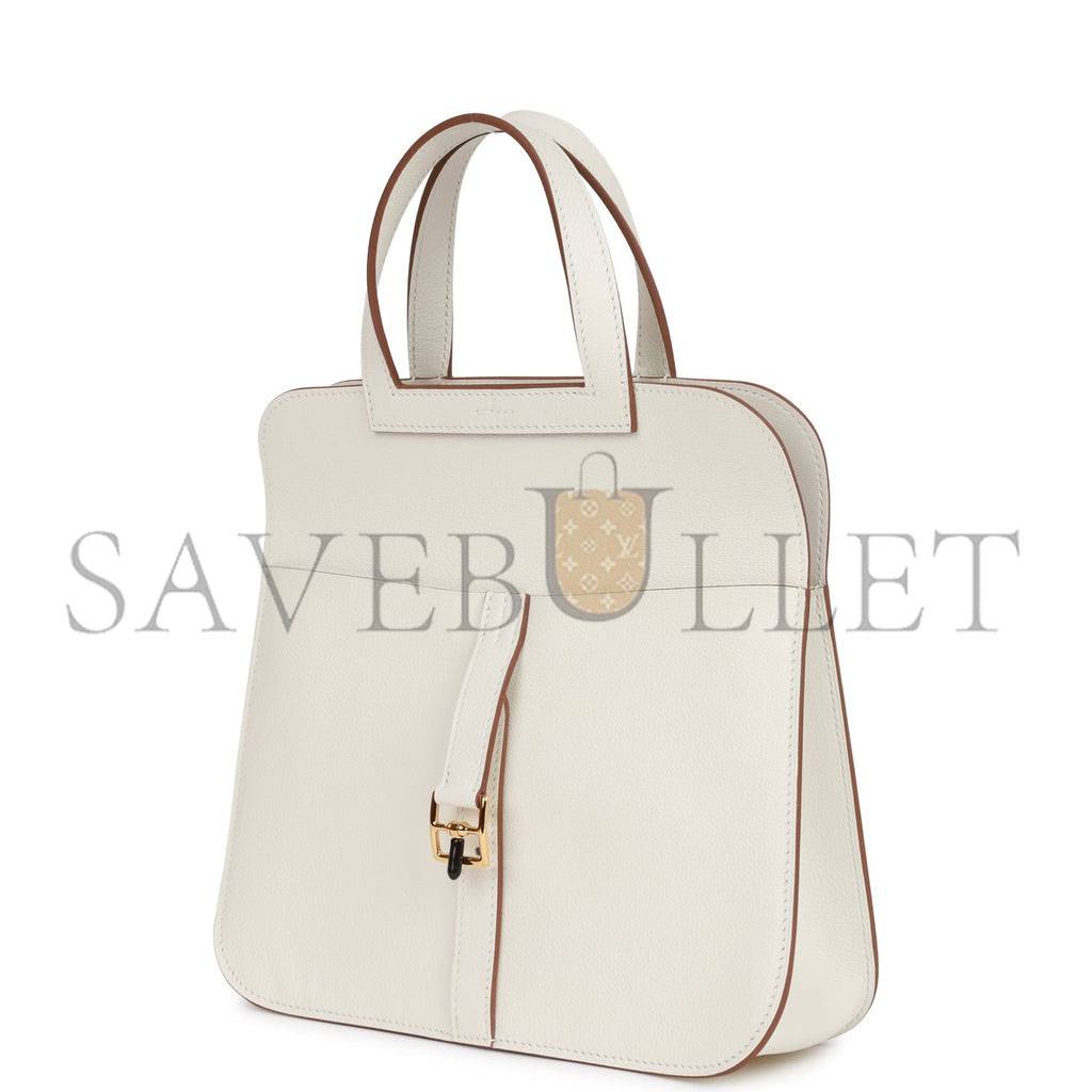 HERMES HALZAN 25 WHITE EVERCOLOR GOLD HARDWARE (25cm) HERMES HALZAN 25 WHITE EVERCOLOR GOLD HARDWARE (25cm)