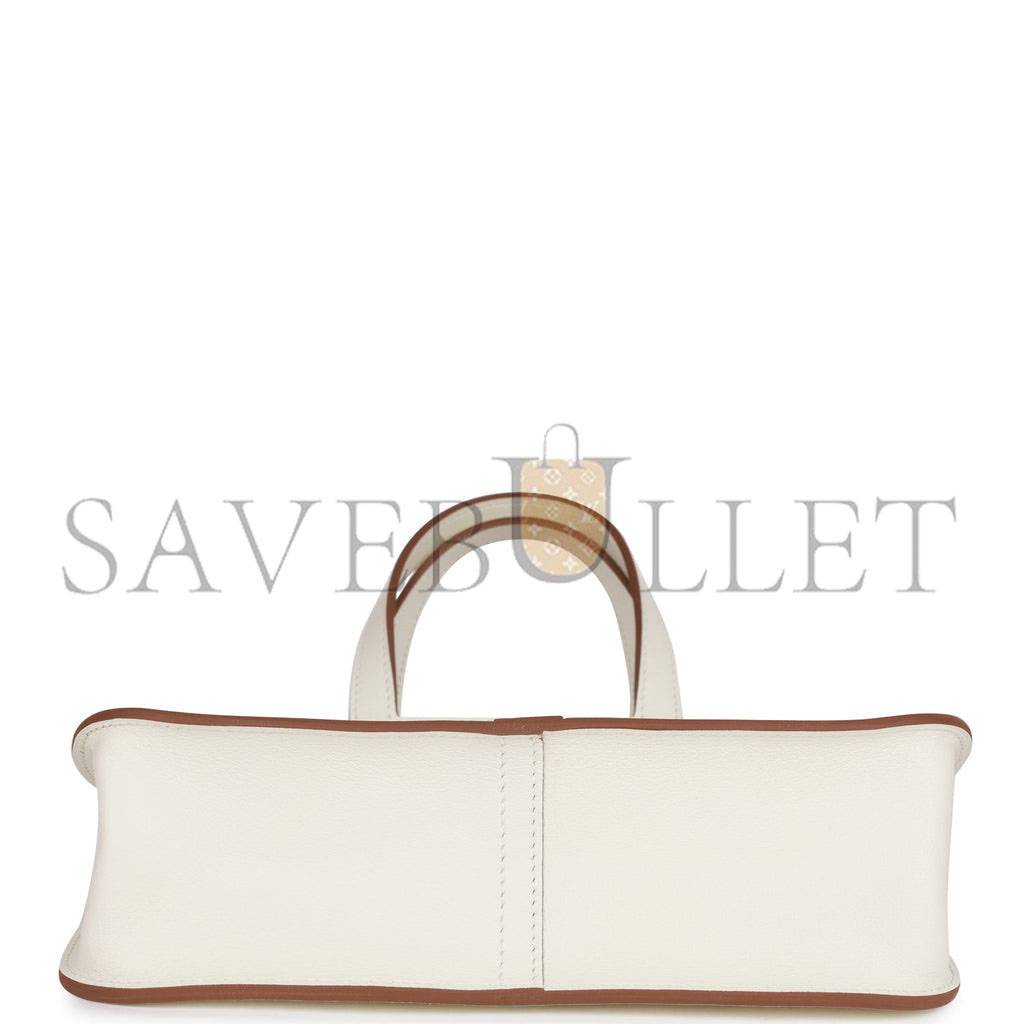 HERMES HALZAN 25 WHITE EVERCOLOR GOLD HARDWARE (25cm) HERMES HALZAN 25 WHITE EVERCOLOR GOLD HARDWARE (25cm)