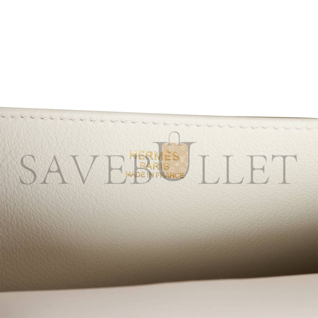 HERMES HALZAN 25 WHITE EVERCOLOR GOLD HARDWARE (25cm) HERMES HALZAN 25 WHITE EVERCOLOR GOLD HARDWARE (25cm)