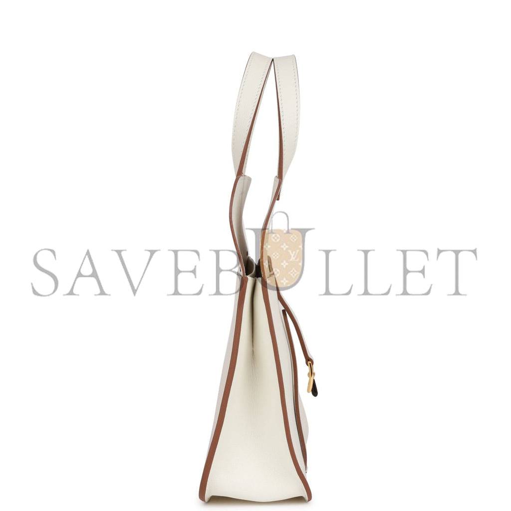 HERMES HALZAN 25 WHITE EVERCOLOR GOLD HARDWARE (25cm) HERMES HALZAN 25 WHITE EVERCOLOR GOLD HARDWARE (25cm)