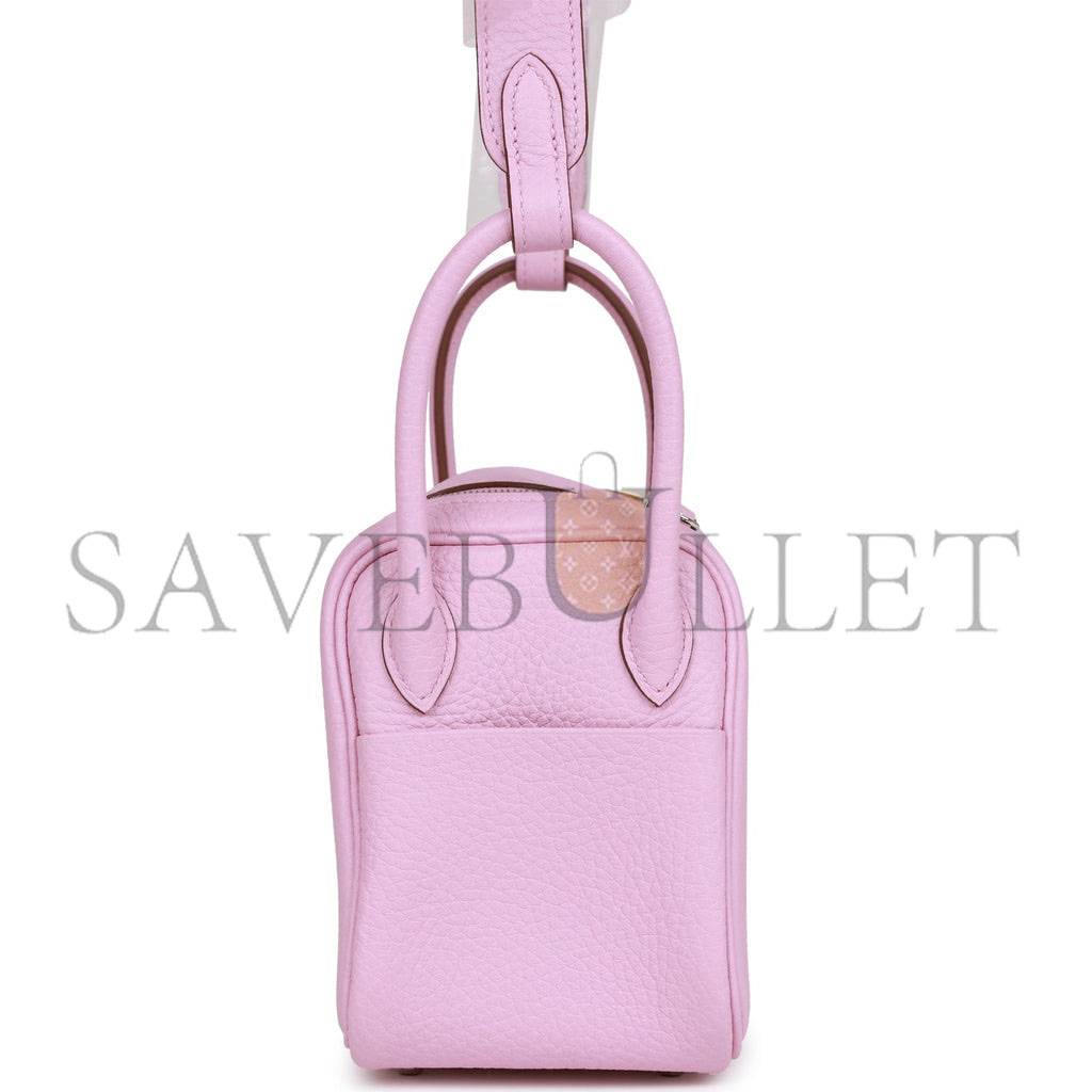 HERMES MINI LINDY MAUVE SYLVESTRE CLEMENCE PALLADIUM HARDWARE (19*12.5*9) HERMES MINI LINDY MAUVE SYLVESTRE CLEMENCE PALLADIUM HARDWARE (19*12.5*9)