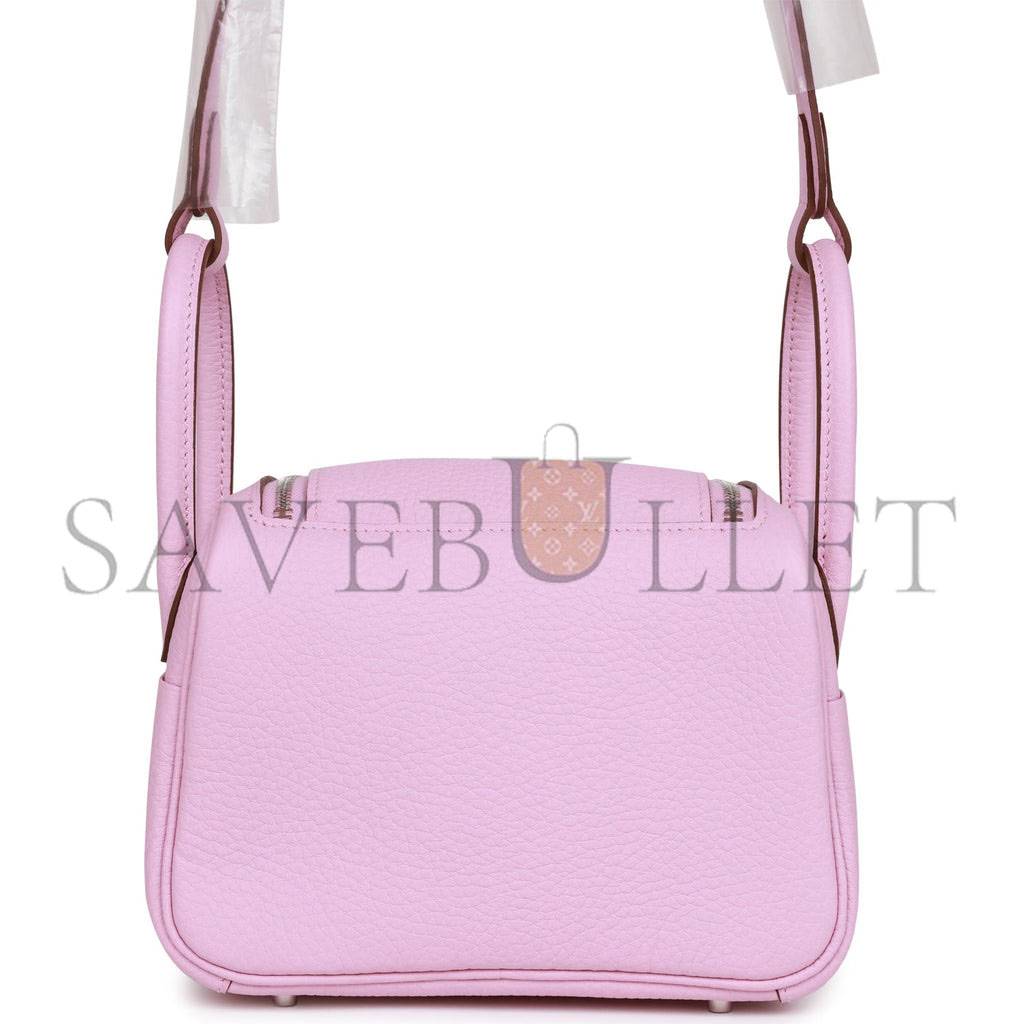HERMES MINI LINDY MAUVE SYLVESTRE CLEMENCE PALLADIUM HARDWARE (19*12.5*9) HERMES MINI LINDY MAUVE SYLVESTRE CLEMENCE PALLADIUM HARDWARE (19*12.5*9)