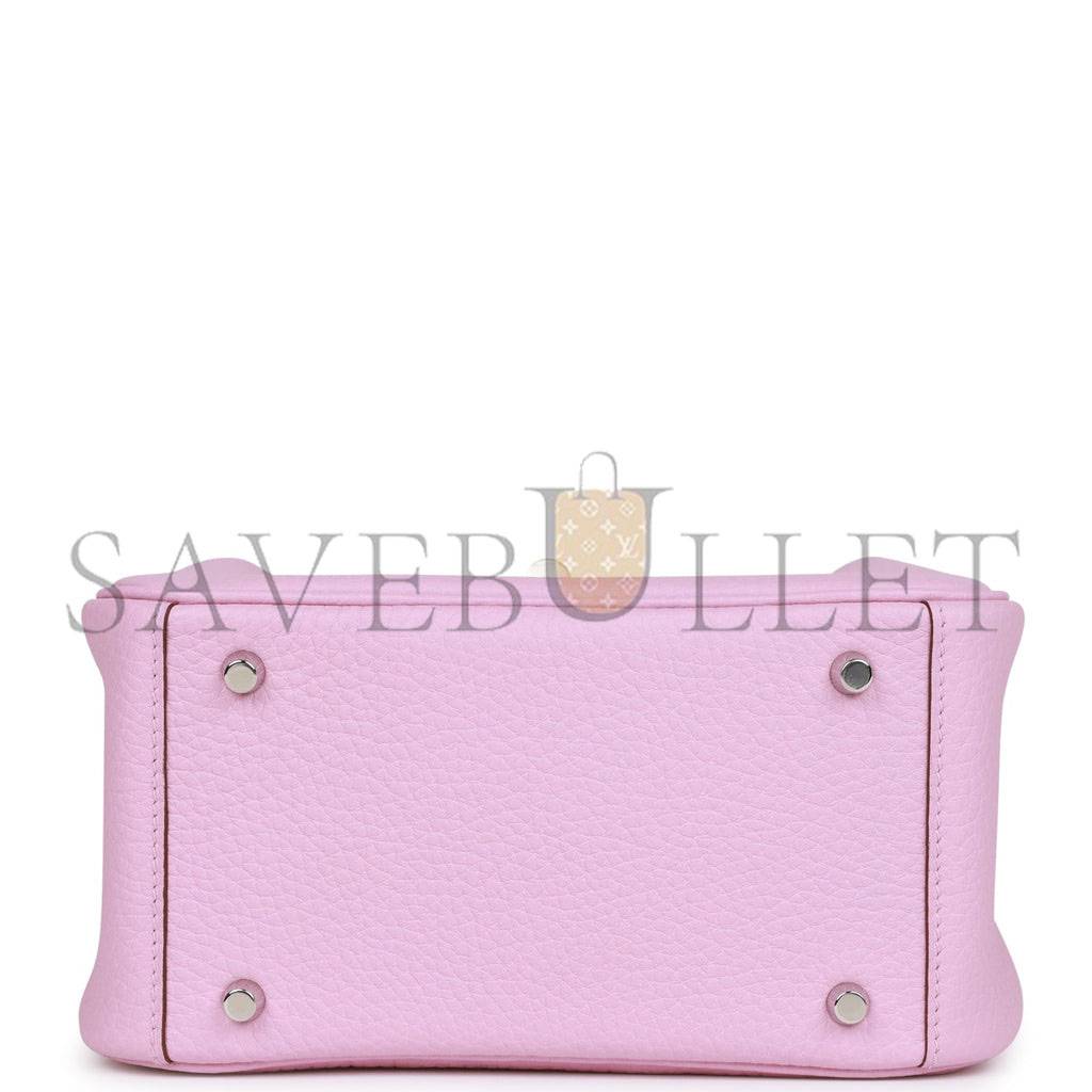HERMES MINI LINDY MAUVE SYLVESTRE CLEMENCE PALLADIUM HARDWARE (19*12.5*9) HERMES MINI LINDY MAUVE SYLVESTRE CLEMENCE PALLADIUM HARDWARE (19*12.5*9)