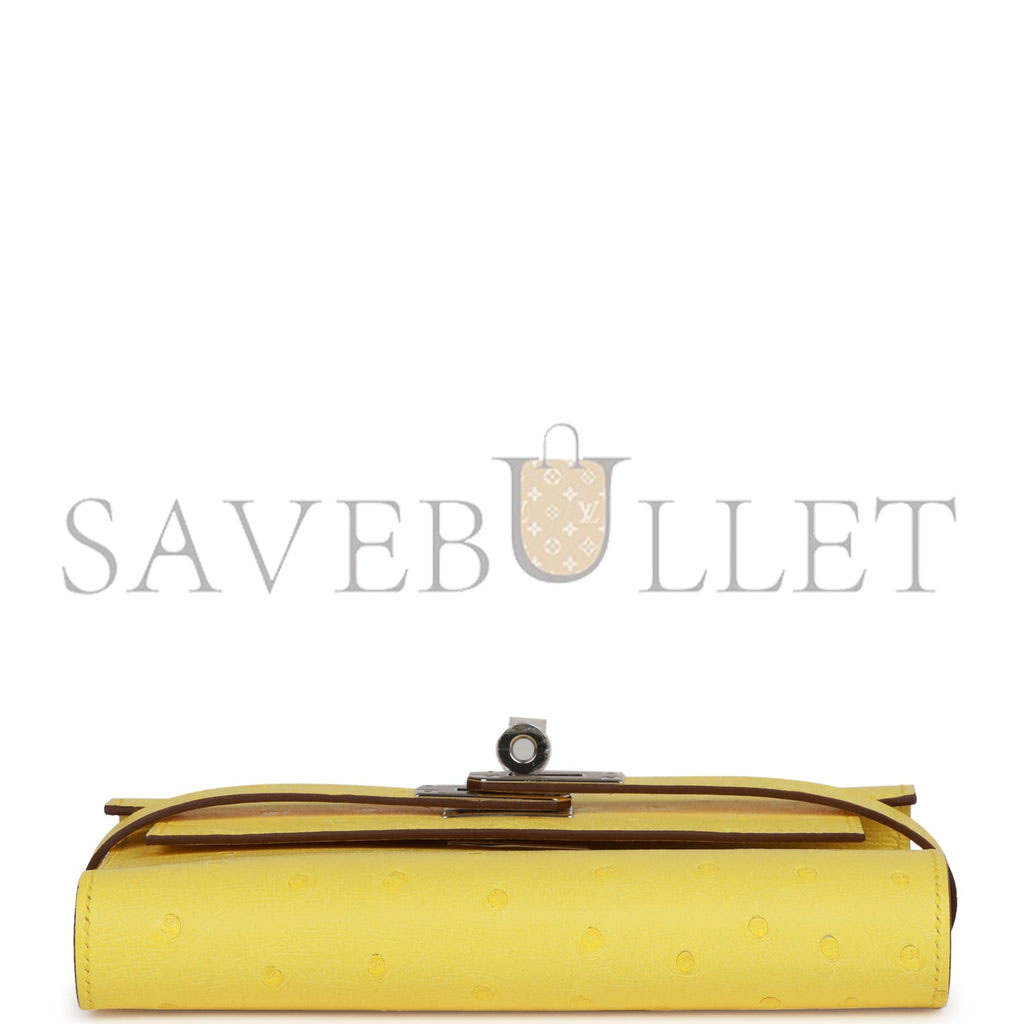 HERMES MEDIUM KELLY DEPLIANT WALLET JAUNE CITRON OSTRICH PALLADIUM HARDWARE (15*10*3cm) HERMES MEDIUM KELLY DEPLIANT WALLET JAUNE CITRON OSTRICH PALLADIUM HARDWARE (15*10*3cm)