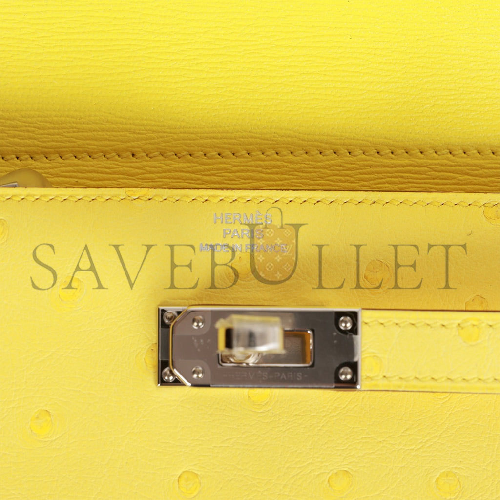HERMES MEDIUM KELLY DEPLIANT WALLET JAUNE CITRON OSTRICH PALLADIUM HARDWARE (15*10*3cm) HERMES MEDIUM KELLY DEPLIANT WALLET JAUNE CITRON OSTRICH PALLADIUM HARDWARE (15*10*3cm)