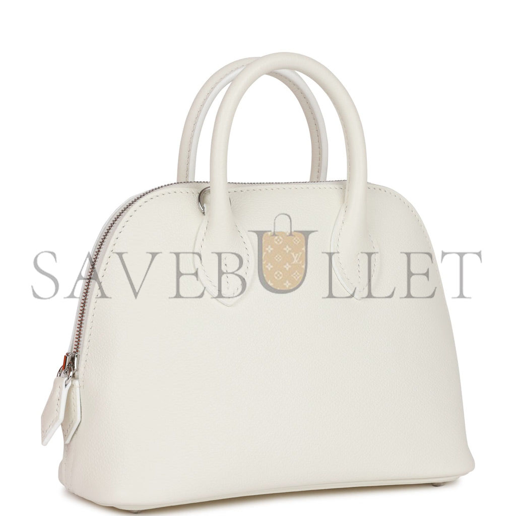 HERMES 1923 BOLIDE 25 WHITE EVERCOLOR VERSO PALLADIUM HARDWARE (25*20*10cm) HERMES 1923 BOLIDE 25 WHITE EVERCOLOR VERSO PALLADIUM HARDWARE (25*20*10cm)