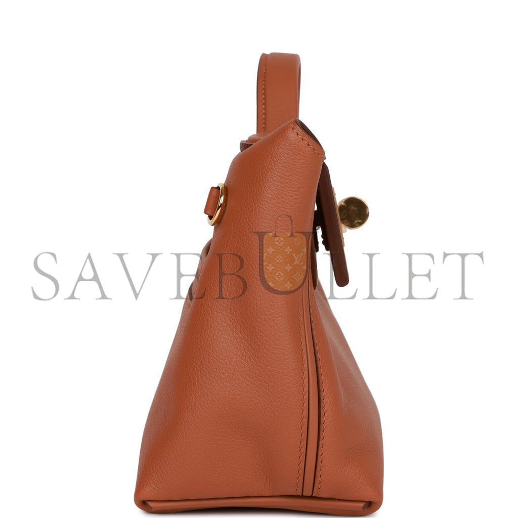 HERMES MINI 2424 BAG GOLD EVERCOLOR AND SWIFT GOLD HARDWARE (23*16*11cm) HERMES MINI 2424 BAG GOLD EVERCOLOR AND SWIFT GOLD HARDWARE (23*16*11cm)