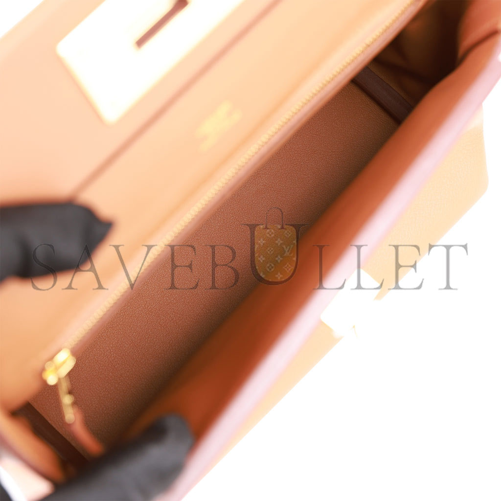 HERMES MINI 2424 BAG GOLD EVERCOLOR AND SWIFT GOLD HARDWARE (23*16*11cm) HERMES MINI 2424 BAG GOLD EVERCOLOR AND SWIFT GOLD HARDWARE (23*16*11cm)