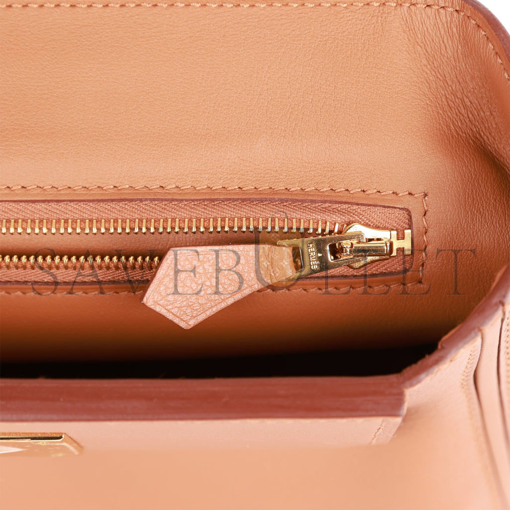 HERMES MINI 2424 BAG GOLD EVERCOLOR AND SWIFT GOLD HARDWARE (23*16*11cm) HERMES MINI 2424 BAG GOLD EVERCOLOR AND SWIFT GOLD HARDWARE (23*16*11cm)