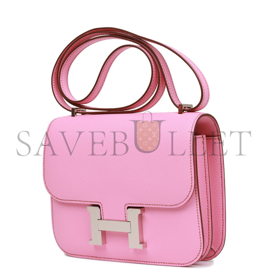 HERMES CONSTANCE 18 BUBBLEGUM EPSOM PALLADIUM HARDWARE (18cm) HERMES CONSTANCE 18 BUBBLEGUM EPSOM PALLADIUM HARDWARE (18cm)