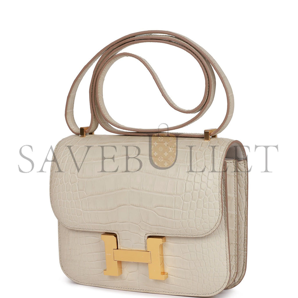 HERMES CONSTANCE 18 BETON MATTE ALLIGATOR GOLD HARDWARE (18cm) HERMES CONSTANCE 18 BETON MATTE ALLIGATOR GOLD HARDWARE (18cm)