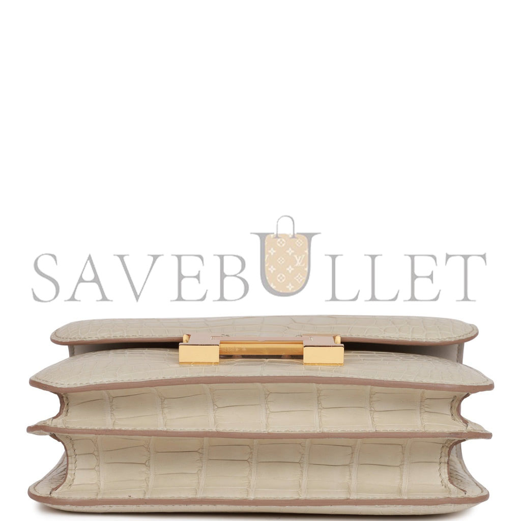 HERMES CONSTANCE 18 BETON MATTE ALLIGATOR GOLD HARDWARE (18cm) HERMES CONSTANCE 18 BETON MATTE ALLIGATOR GOLD HARDWARE (18cm)