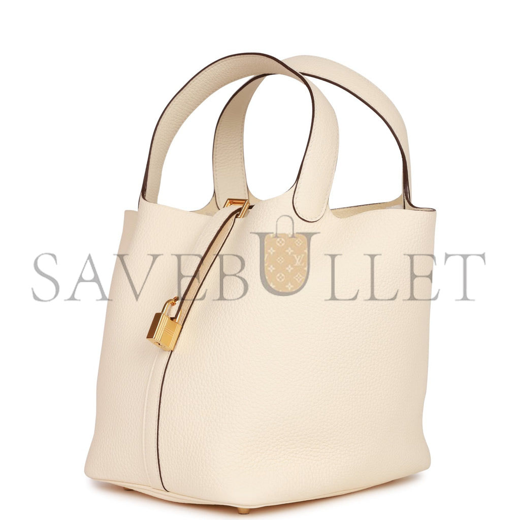 HERMES PICOTIN LOCK 22 NATA CLEMENCE GOLD HARDWARE (22*21*18cm) HERMES PICOTIN LOCK 22 NATA CLEMENCE GOLD HARDWARE (22*21*18cm)