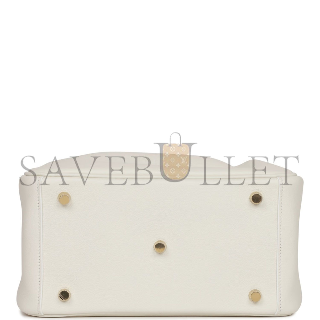 HERMES LINDY 26 WHITE EVERCOLOR GOLD HARDWARE (26*18*12cm) HERMES LINDY 26 WHITE EVERCOLOR GOLD HARDWARE (26*18*12cm)