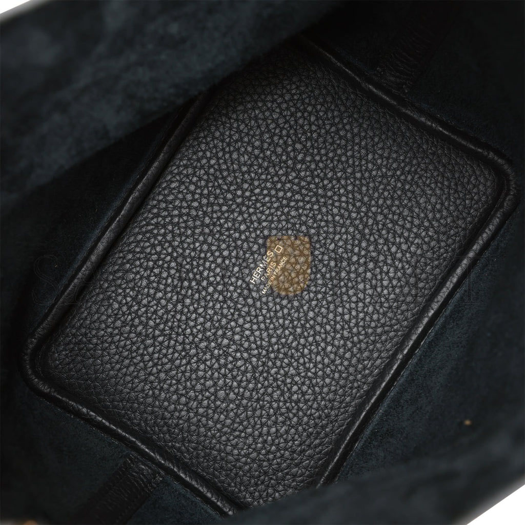 HERMES PICOTIN LOCK 18 BLACK MATTE ALLIGATOR AND CLEMENCE TOUCH GOLD HARDWARE (18*13*18cm) HERMES PICOTIN LOCK 18 BLACK MATTE ALLIGATOR AND CLEMENCE TOUCH GOLD HARDWARE (18*13*18cm)